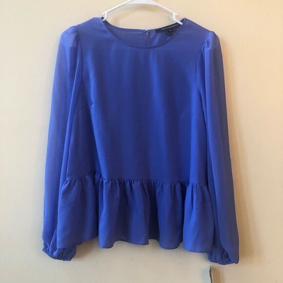 French Connection Crepe Light Georgette Peplum Top - Picture 5 of 8